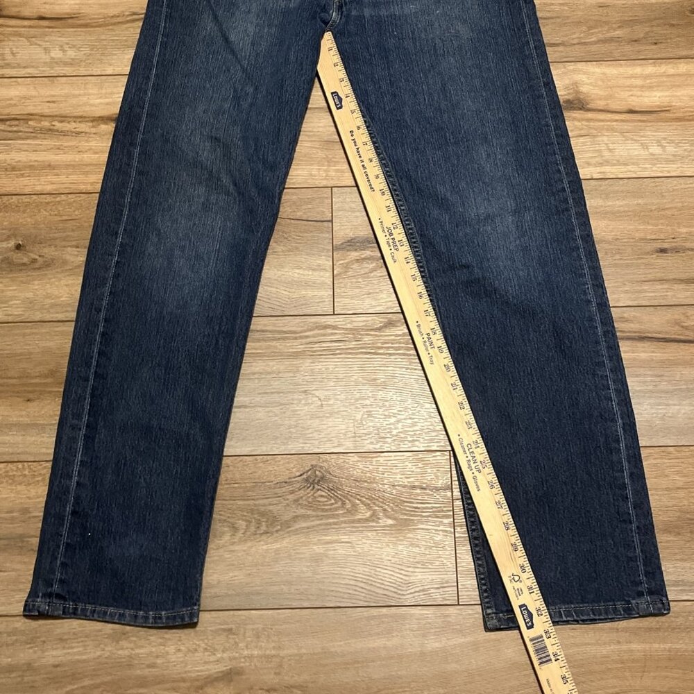 Men's Levis 505 Regular Fit Denim Jeans SZ 36x34 Blue Stretch Modern Red Tab - Picture 5 of 12